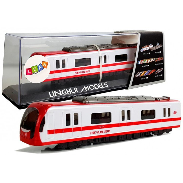 Vlak na naťahovanie, so zvukom a svetlami - červený